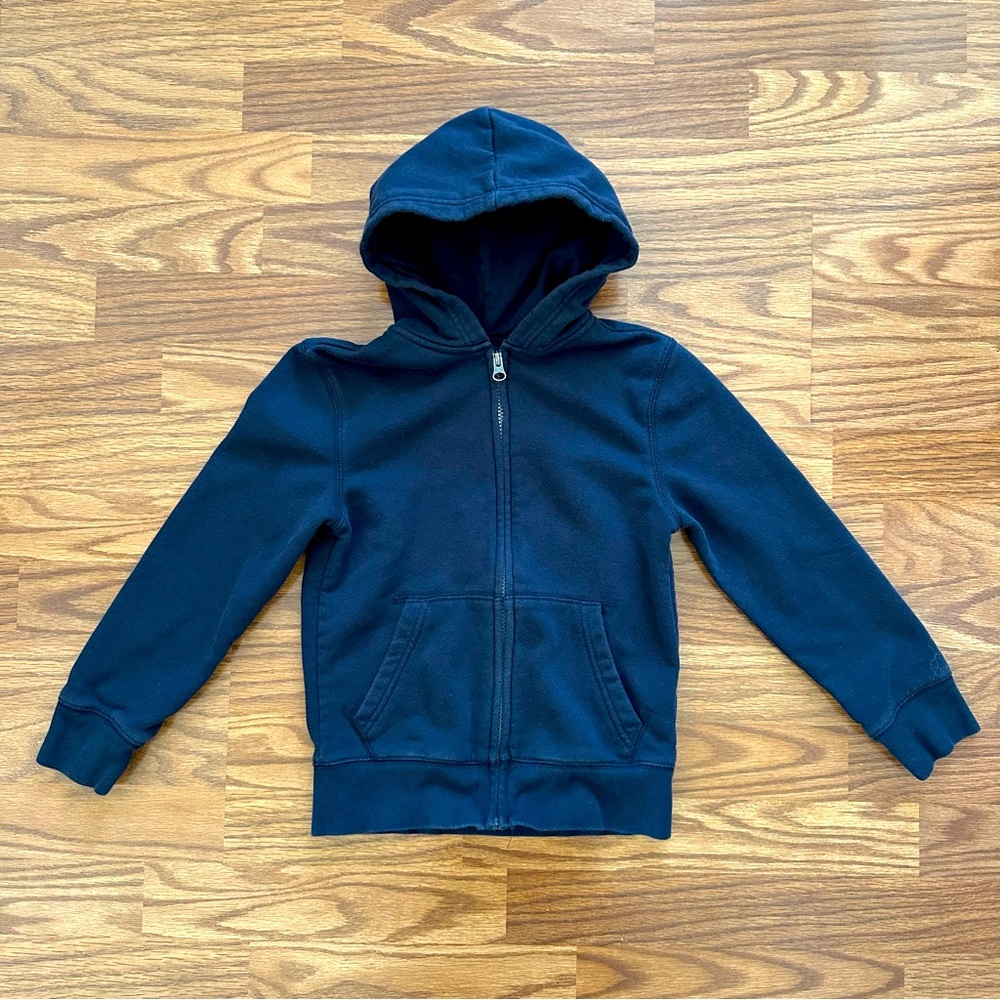 The Children’s Place Boys Small 5/6 Full Zip Hoodie Hooded Sweatshirt Navy Blue